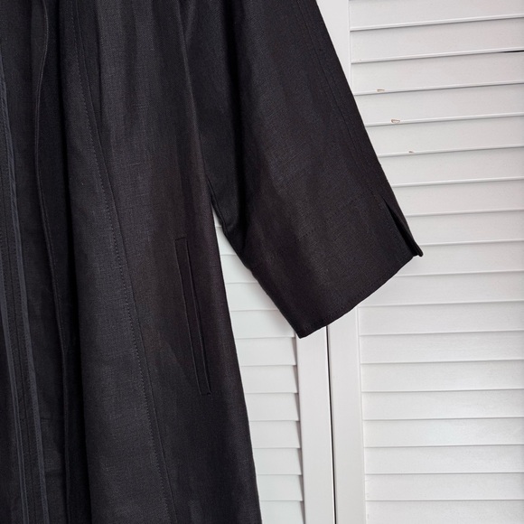 Talbots Irish Linen Unstructured Bound Seams Raglan Jacket Coat Black Size Large - Picture 4 of 9